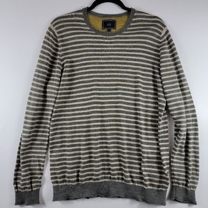 John Lewis Striped Pullover in Gray & Tan, L